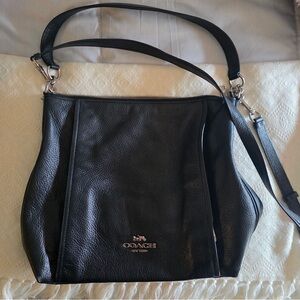 Coach Black Pebbled Leather Shoulder Bag